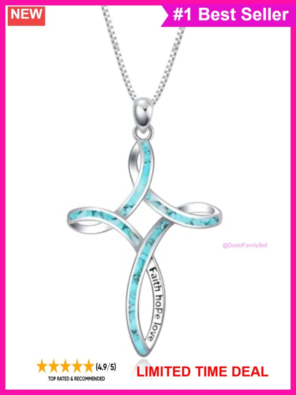 925 Sterling Silver Celtic Cross Pendant Necklace 18" Box Chain